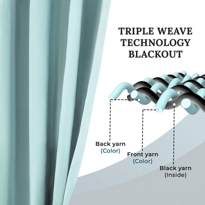 Solid Machine Washable Room Darkening Blackout Curtains. Set of 2