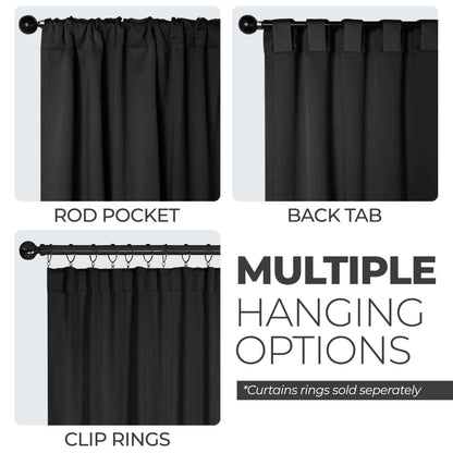 Solid Room Darkening Blackout Curtain Panels. Back Tabs. Set of 2