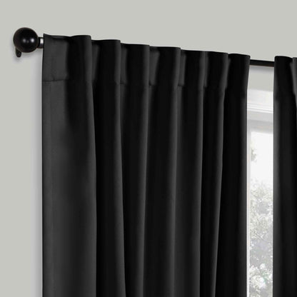 Solid Room Darkening Blackout Curtain Panels. Back Tabs. Set of 2