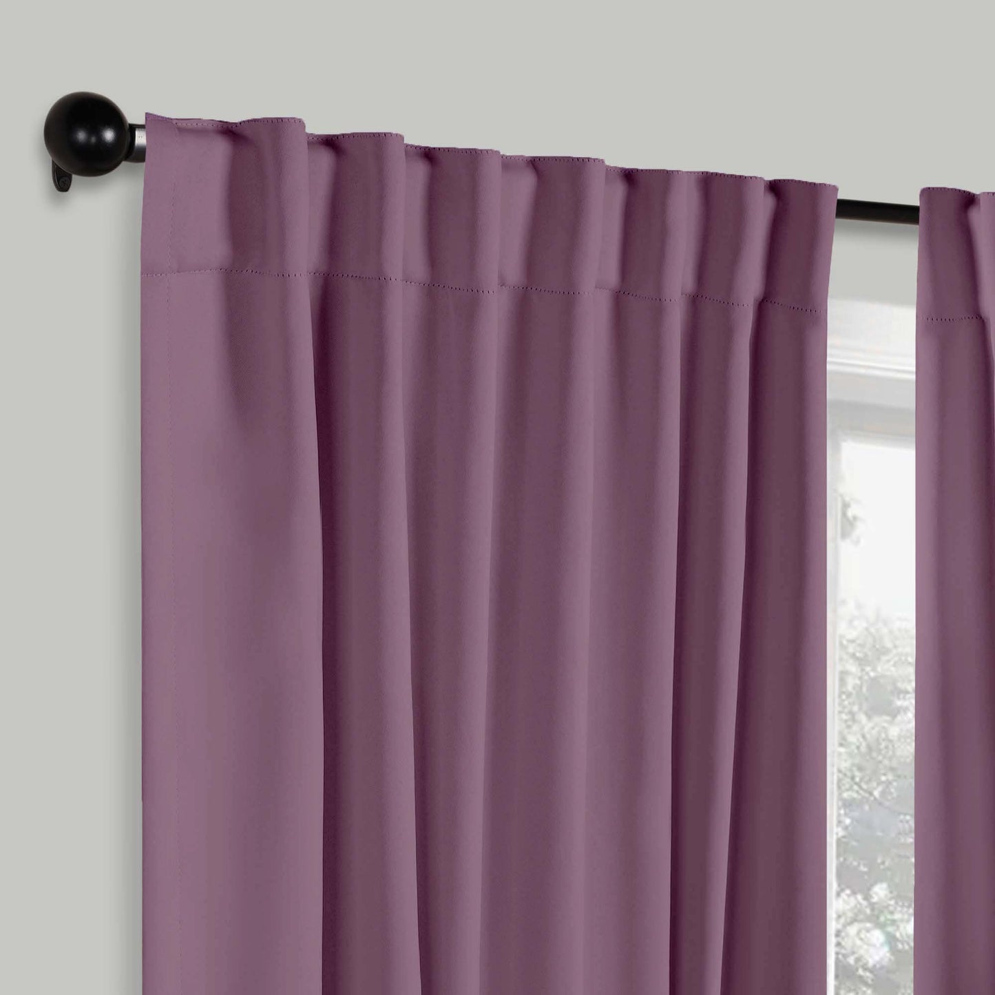 Solid Room Darkening Blackout Curtain Panels. Back Tabs. Set of 2