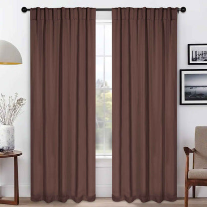 Solid Room Darkening Blackout Curtain Panels. Back Tabs. Set of 2