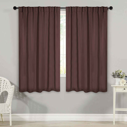 Solid Room Darkening Blackout Curtain Panels. Back Tabs. Set of 2