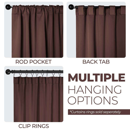 Solid Room Darkening Blackout Curtain Panels. Back Tabs. Set of 2