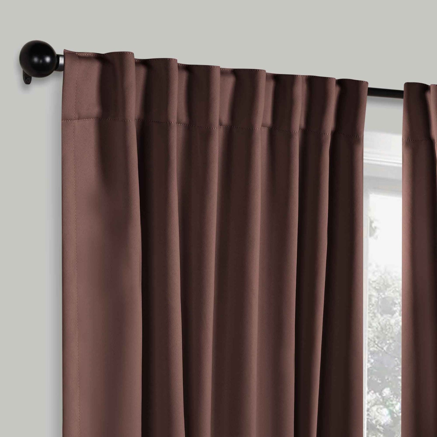 Solid Room Darkening Blackout Curtain Panels. Back Tabs. Set of 2