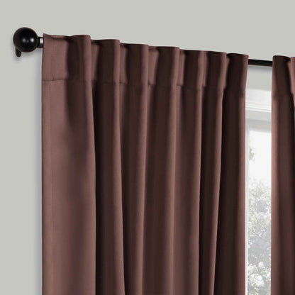 Solid Room Darkening Blackout Curtain Panels. Back Tabs. Set of 2