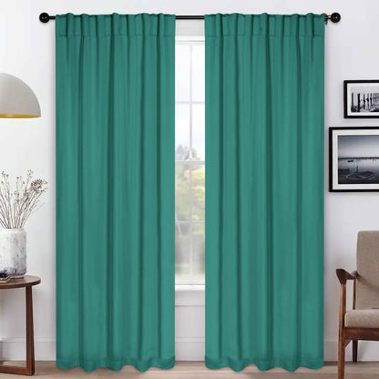 Solid Room Darkening Blackout Curtain Panels. Back Tabs. Set of 2