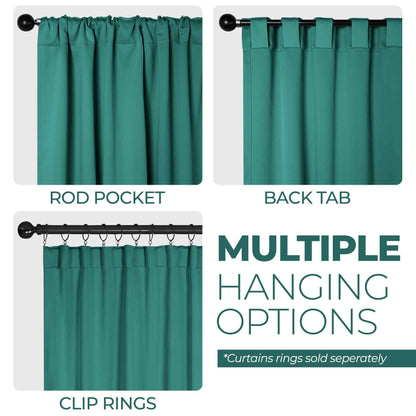 Solid Room Darkening Blackout Curtain Panels. Back Tabs. Set of 2