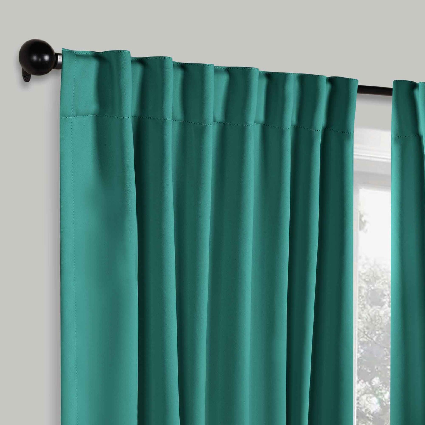 Solid Room Darkening Blackout Curtain Panels. Back Tabs. Set of 2