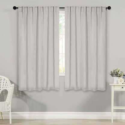 Solid Room Darkening Blackout Curtain Panels. Back Tabs. Set of 2