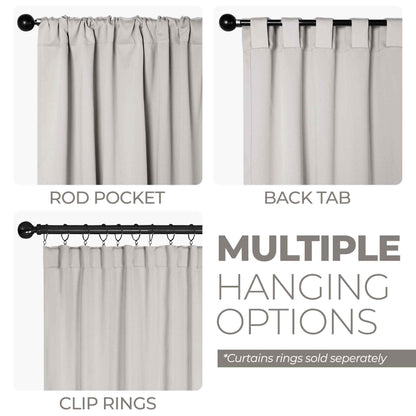Solid Room Darkening Blackout Curtain Panels. Back Tabs. Set of 2
