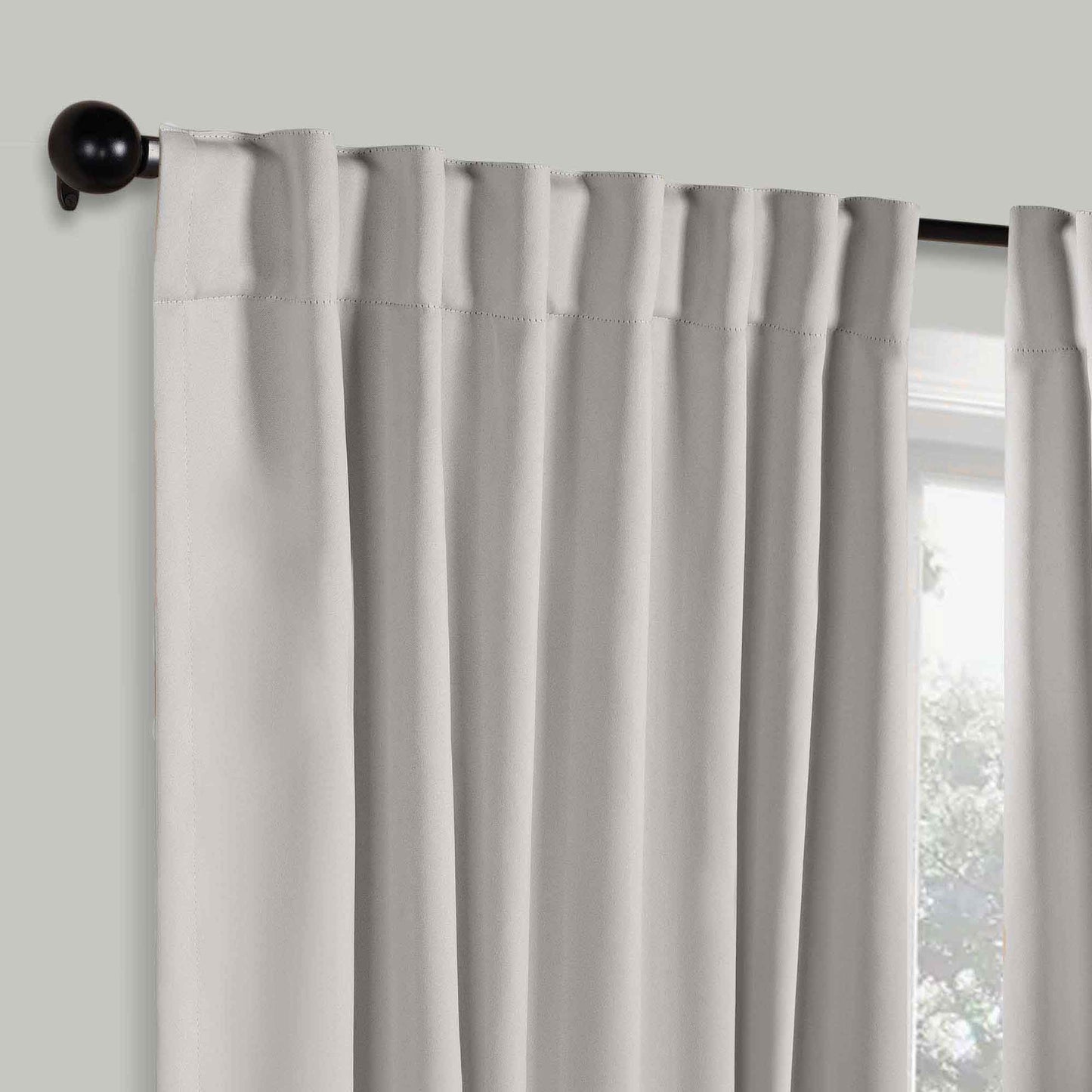 Solid Room Darkening Blackout Curtain Panels. Back Tabs. Set of 2
