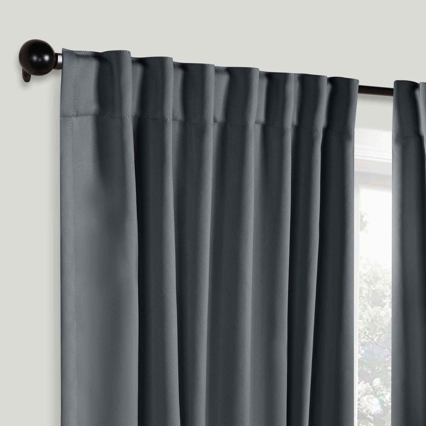 Solid Room Darkening Blackout Curtain Panels. Back Tabs. Set of 2