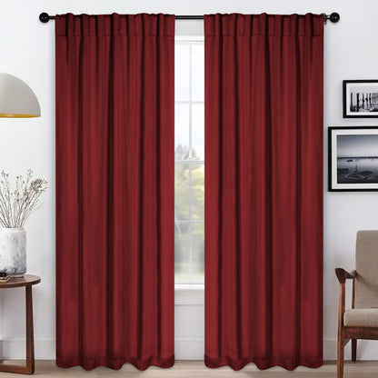 Solid Room Darkening Blackout Curtain Panels. Back Tabs. Set of 2