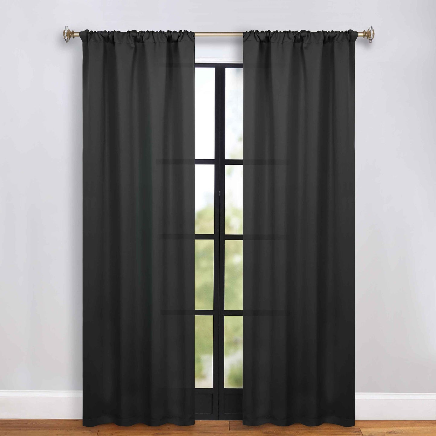 Solid Room Darkening Rod Pocket Blackout Curtain Panels. Set of 2