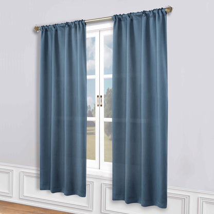 Solid Room Darkening Rod Pocket Blackout Curtain Panels. Set of 2