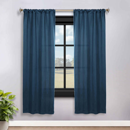 Solid Room Darkening Rod Pocket Blackout Curtain Panels. Set of 2