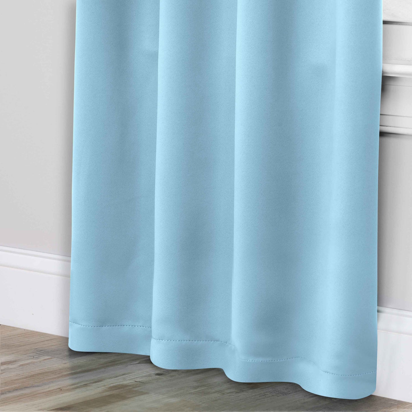 Solid Room Darkening Rod Pocket Blackout Curtain Panels. Set of 2