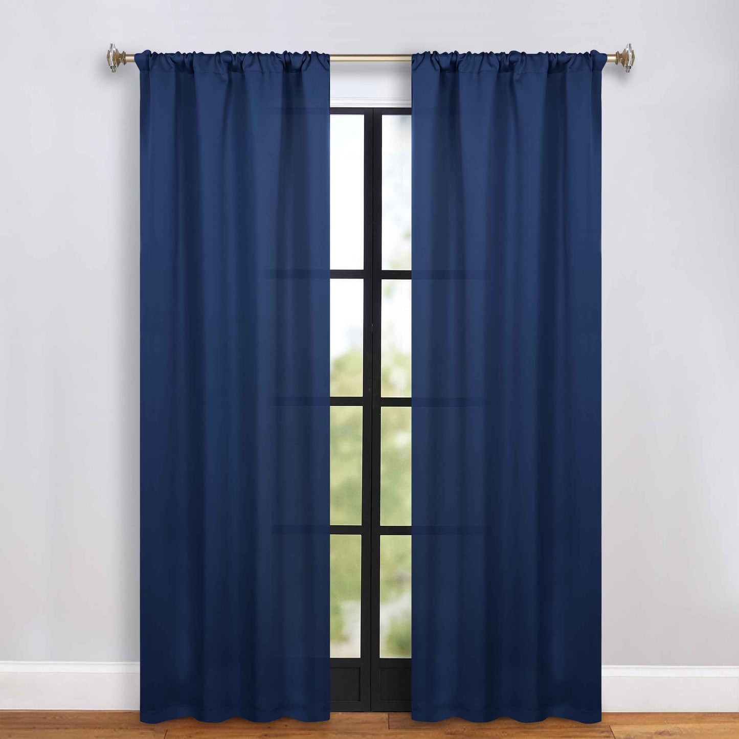 Solid Room Darkening Rod Pocket Blackout Curtain Panels. Set of 2