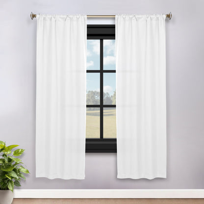 Solid Room Darkening Rod Pocket Blackout Curtain Panels. Set of 2