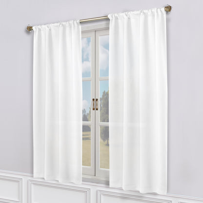 Solid Room Darkening Rod Pocket Blackout Curtain Panels. Set of 2