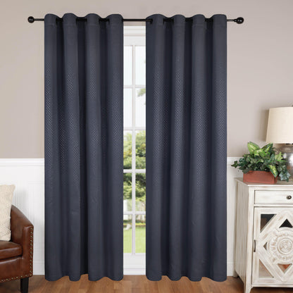 Modern Shimmer Washable Room Darkening Blackout Curtains. Set of 2