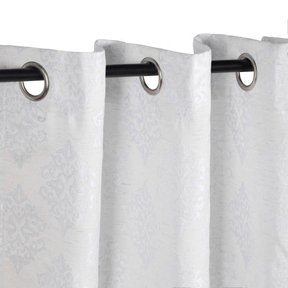 Venetian Damask Jacquard Grommet Traditional Curtain Panel Set