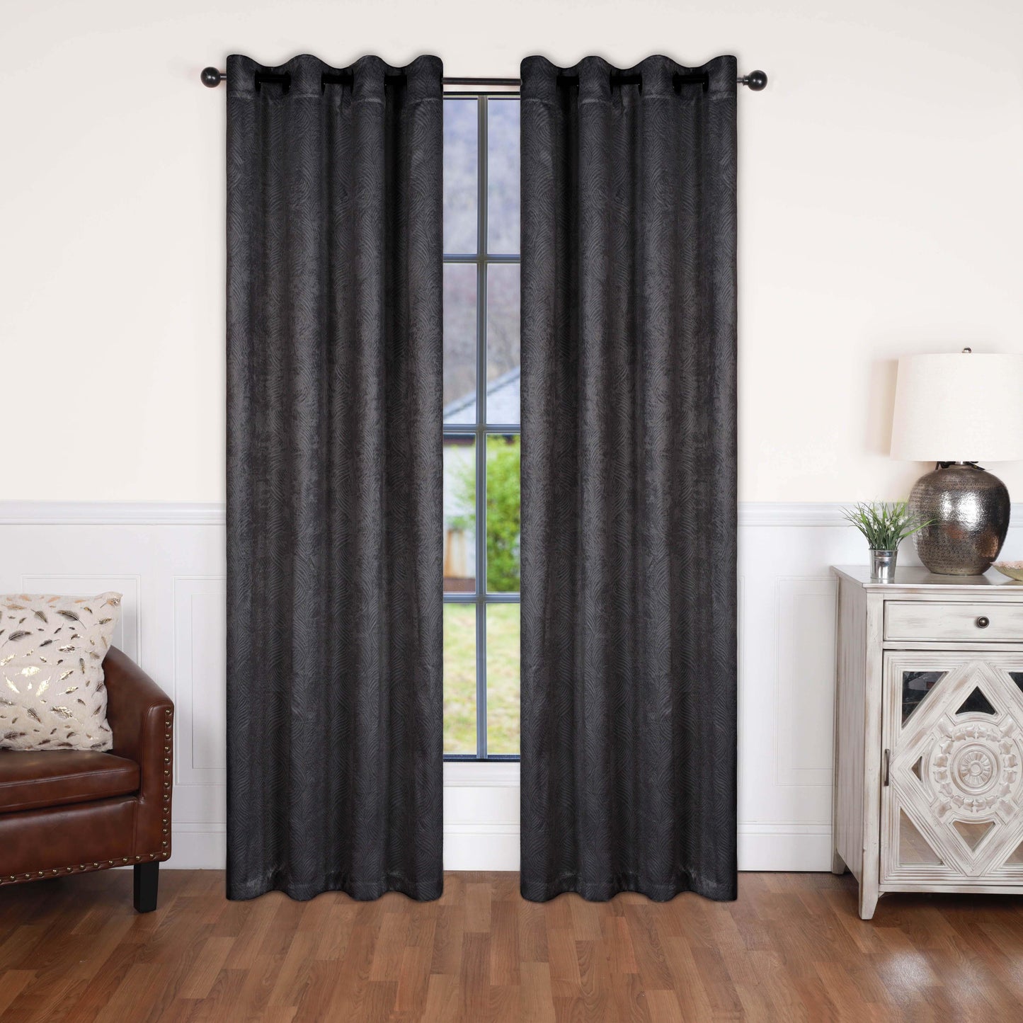 Waverly Geometric Washable Room Darkening Blackout Curtains. Set of 2