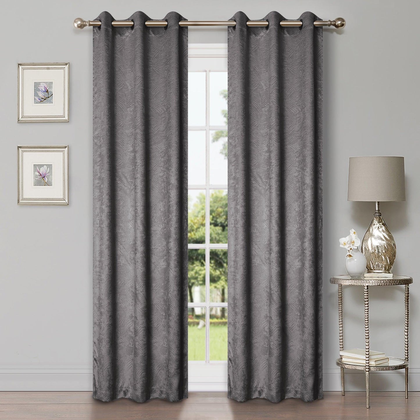 Waverly Geometric Washable Room Darkening Blackout Curtains. Set of 2