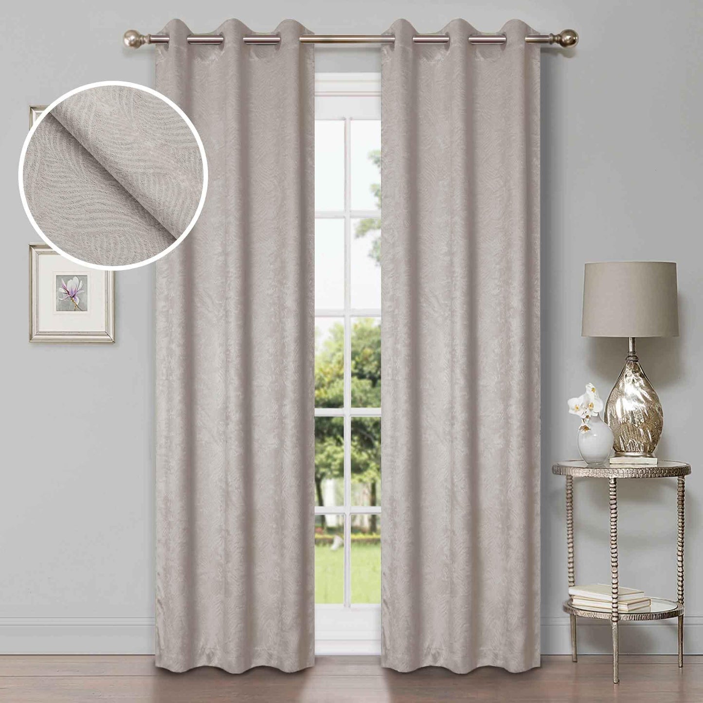 Waverly Geometric Washable Room Darkening Blackout Curtains. Set of 2