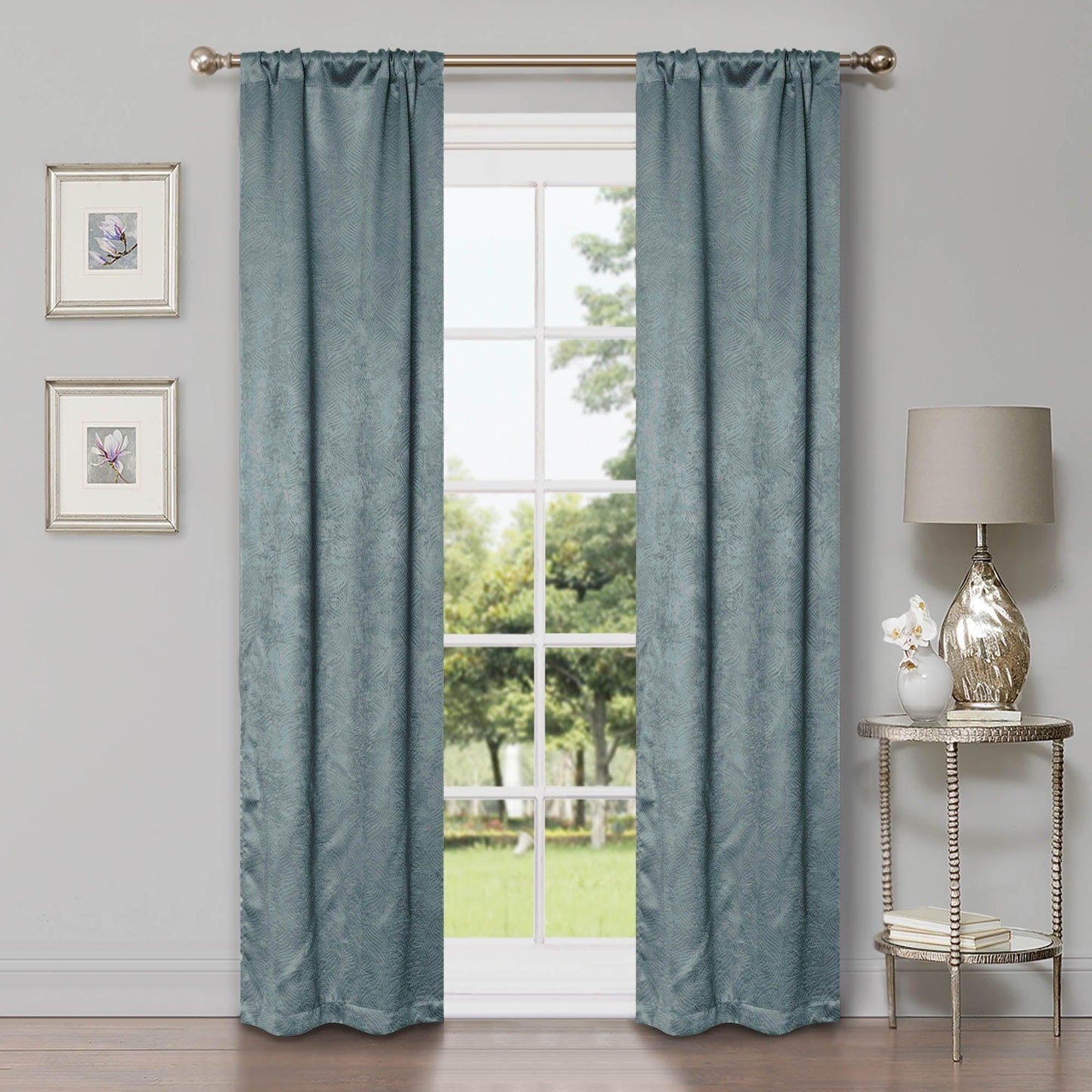 Waverly Geometric Washable Room Darkening Blackout Curtains. Set of 2