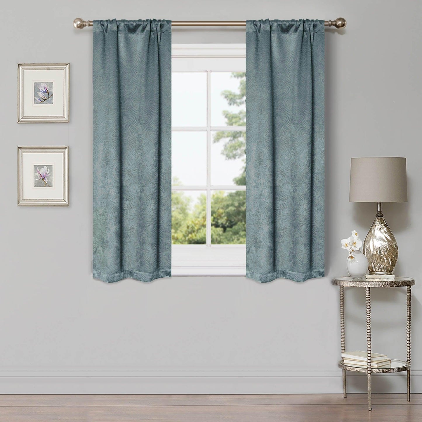 Waverly Geometric Washable Room Darkening Blackout Curtains. Set of 2