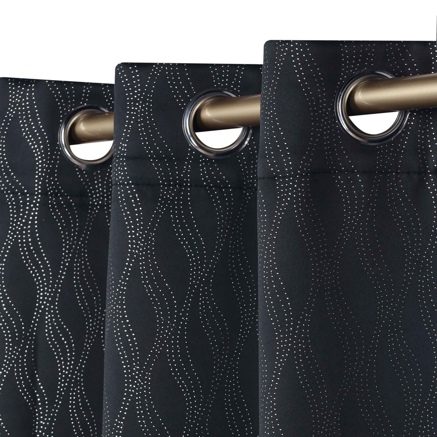 Zuri Textured Waves Room Darkening Blackout Curtains. Set of 2