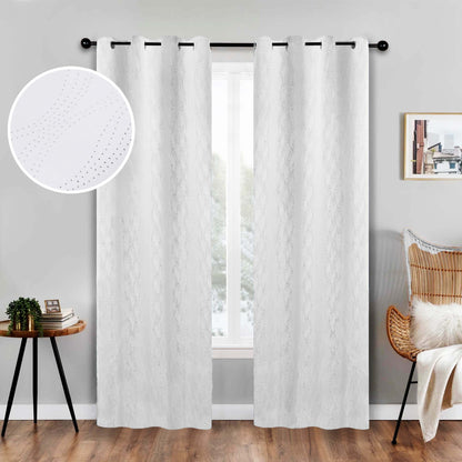 Zuri Textured Waves Room Darkening Blackout Curtains. Set of 2