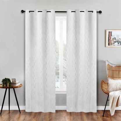 Zuri Textured Waves Room Darkening Blackout Curtains. Set of 2
