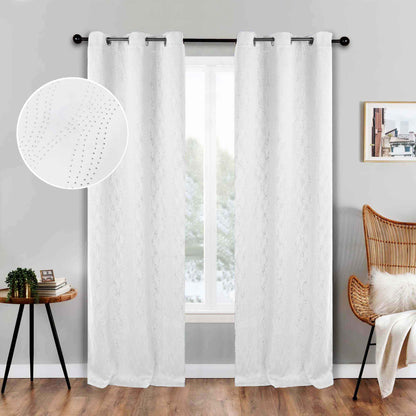 Zuri Textured Waves Room Darkening Blackout Curtains. Set of 2