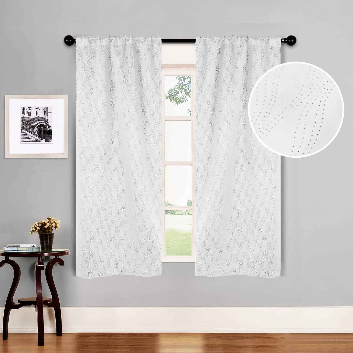 Zuri Textured Waves Room Darkening Blackout Curtains. Set of 2